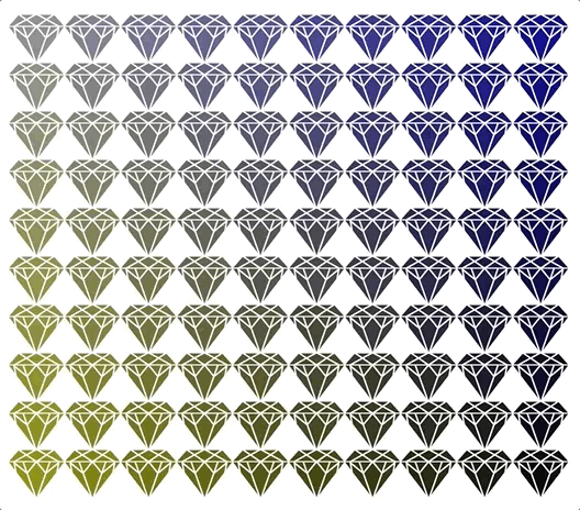 Animated grid of gems